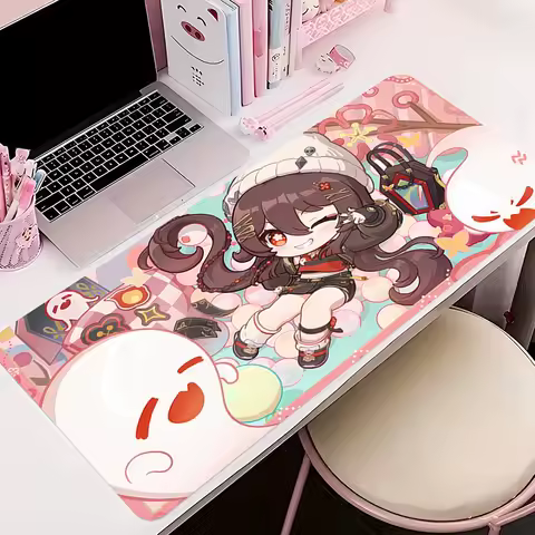 Gaming Mouse Pad Large Gamer Genshin Impact Hu Tao XXL Keyboard Desk Mouse Mat Carpet Rubber Tapis Gaming Notbook Pc Mousepad