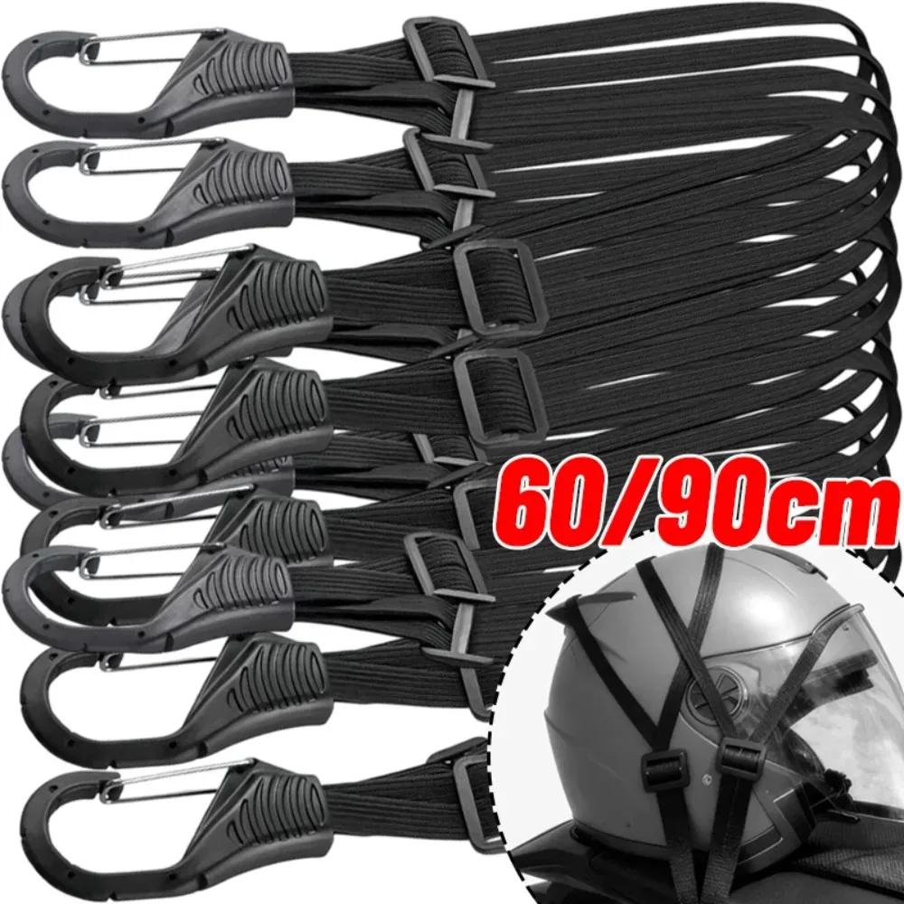Motorcycle Luggage Strap Universal Elastic Suitcase with Safety Hook-Versatile Helmet Mesh Gear Transport Durable 60/90cm