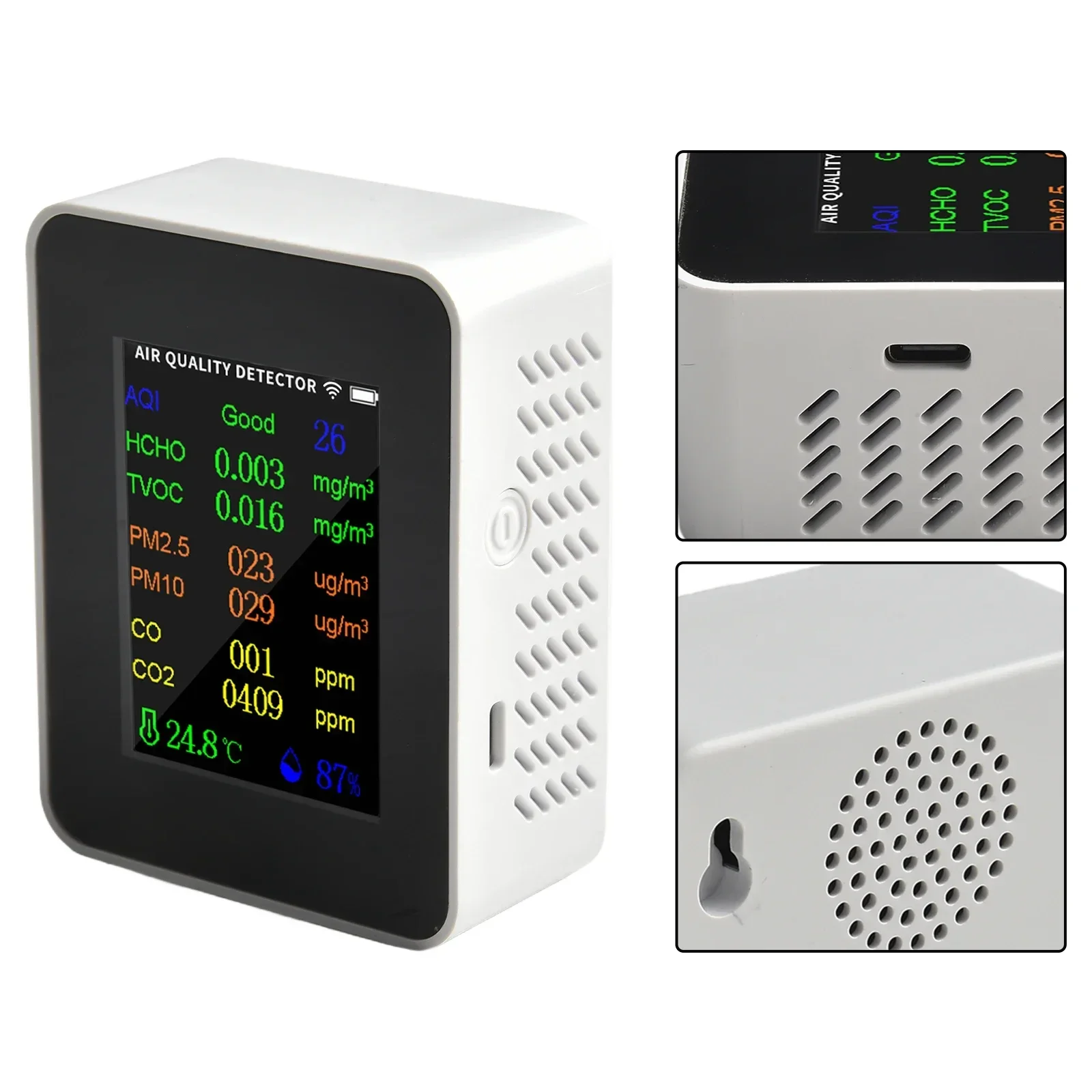 

10 in 1 WiFi Air Quality Meter PM2 5 PM10 HCHO AQI Temperature Humidity Tester Large TFT Colour Display Mobile App Control