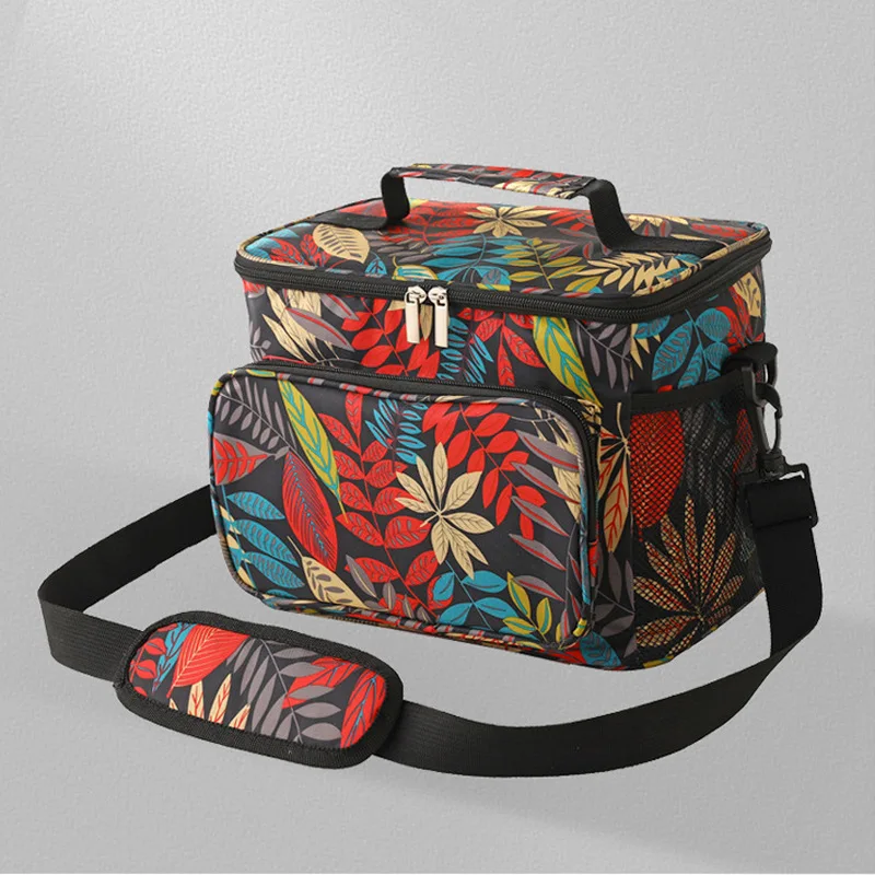 BYMONDY 10L Oxford Cloth Lunch Boxes for Outdoor Picnic Food Meal Lunch Bags Men Women Large Capacity Cooler Bag with Strap