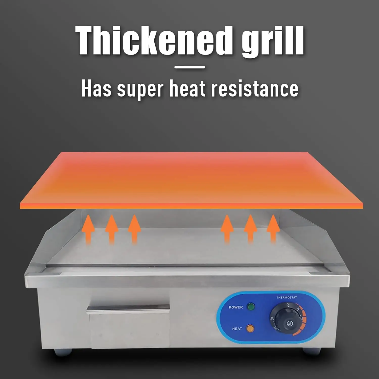 Griddle Flat Top Grill HotPlate Kitchen Countertop Grill with Adjustable Thermostatic Control,Stainless Steel Restaurant Large G