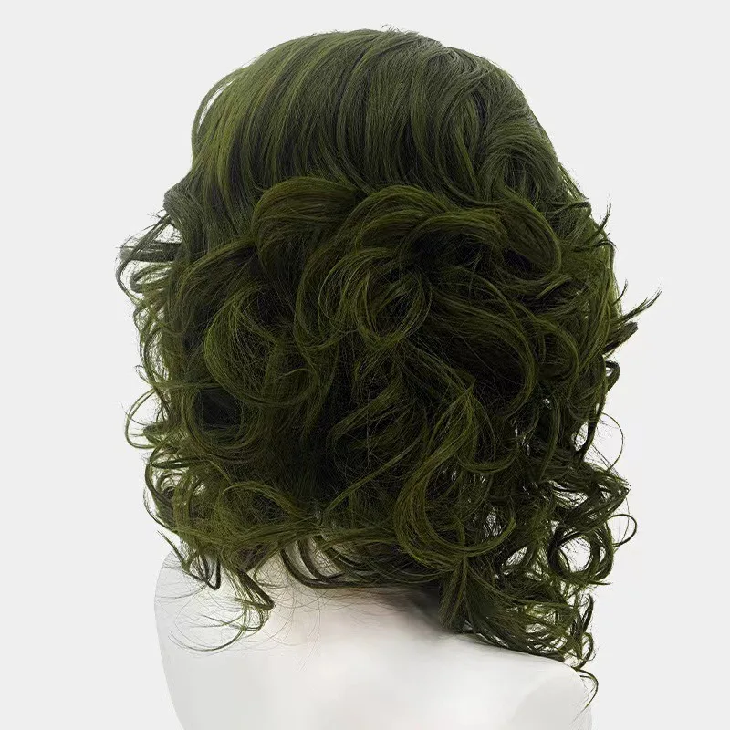 Movie Joker Fleck Cosplay Wig Green Curl Man Short Hair High-temperature Silk Festival Party Ball Daily Wear Full Wigs