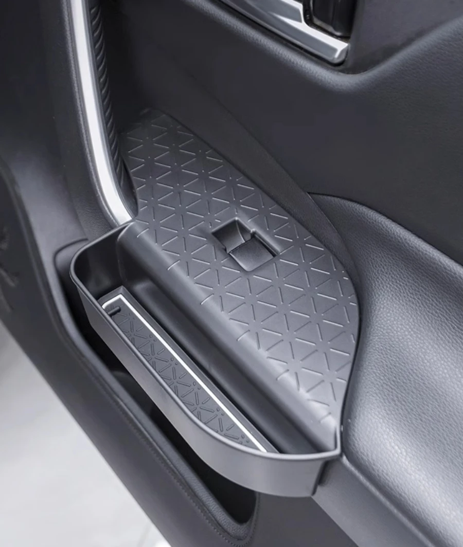 منظم الجانب الأيسر والأيمن لسيارة Toyota RAV 2019-2024 2025 صناديق تخزين جانبية لباب السيارة Rav4 لوحة تبديل نافذة الباب الأمامي #4