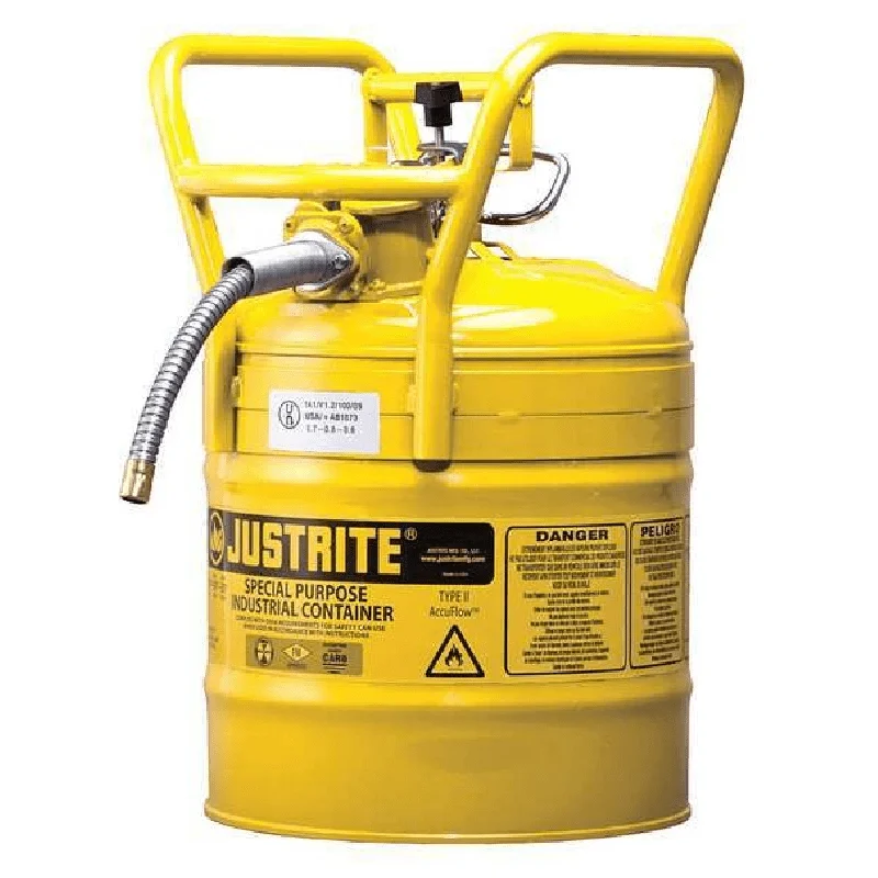 

Safety Can, Steel, 5 gal, Yellow, 11 3/4 in Dia., Diesel