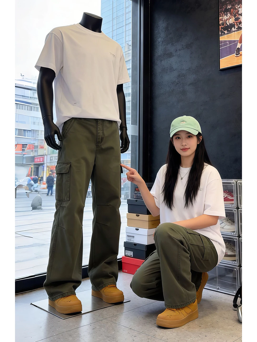 

Military een Casual Straight Leg Work Pants Men's Spring American Logging Flared Trousers CleanFit Folded Knife Pants