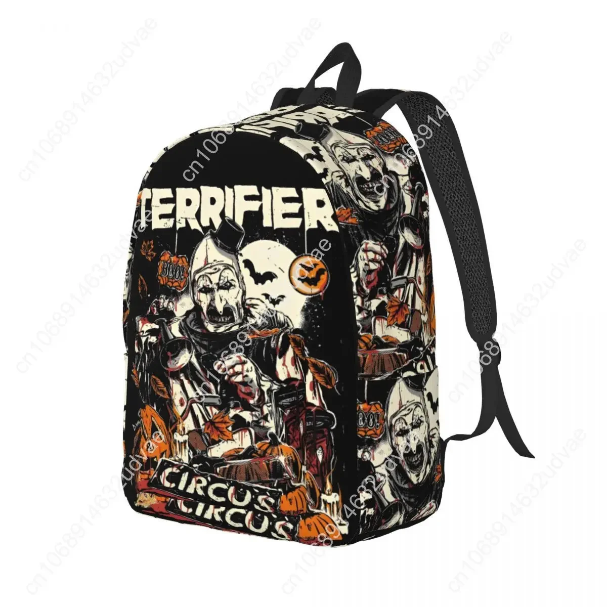 Sac à dos Terrifier Horror Movie Halloween pour hommes et femmes, sac à dos de sport, de randonnée, de voyage, sac à bandoulière pour étudiants, sac à dos de collège