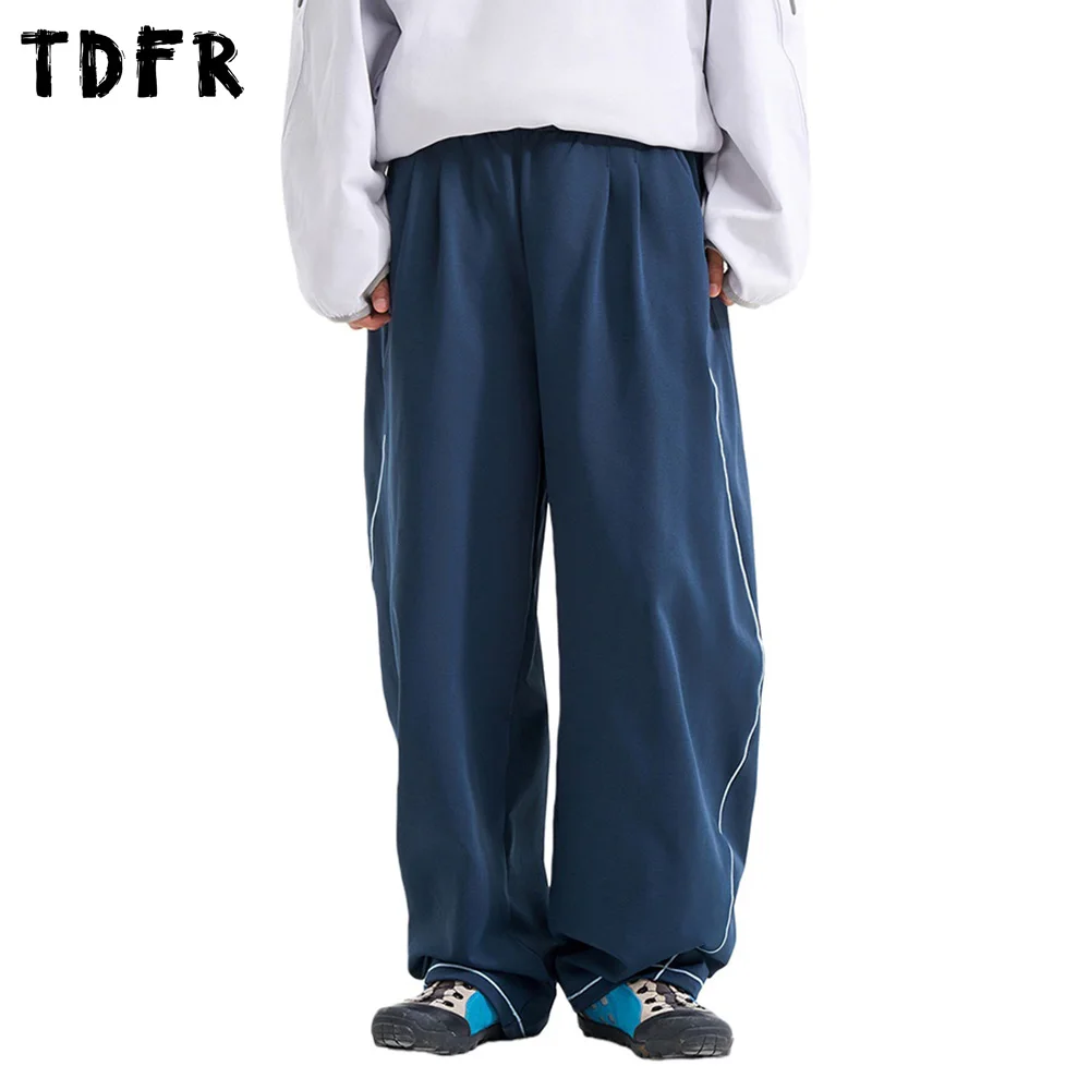 

Брюки-карго с контрастными панелями, мужские брюки-карго с буквенным принтом, осень-зима, флисовые мешковатые широкие брюки с эластичной резинкой на талии, мужские