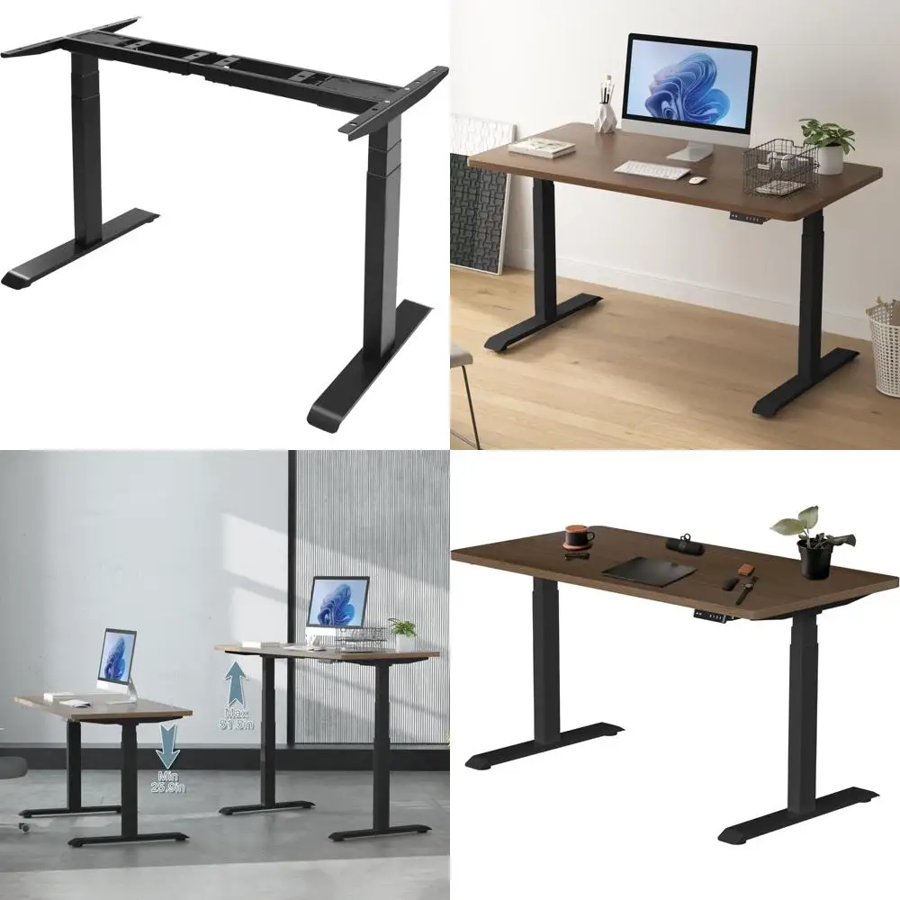 

Electric Standing Desk with Dual Motor, 3-Tier Legs, Adjustable Height, and USB Ports for Sit-Stand Desk Base