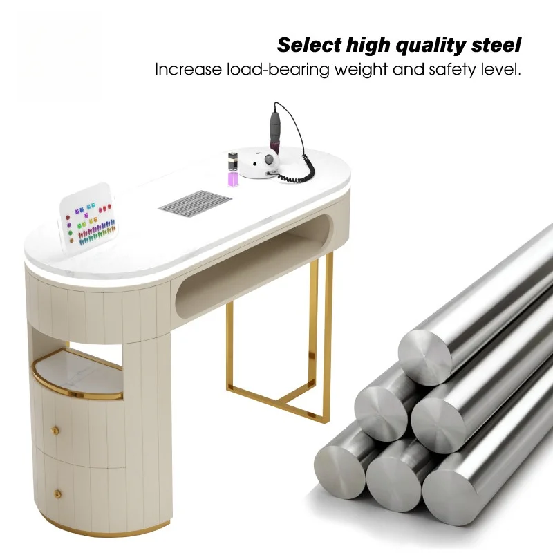 モダンライトラグジュアリーホワイトサロン家具設備ビューティーラッシュマニキュアテーブルサロンネイルテーブル＆チェアースツールセット