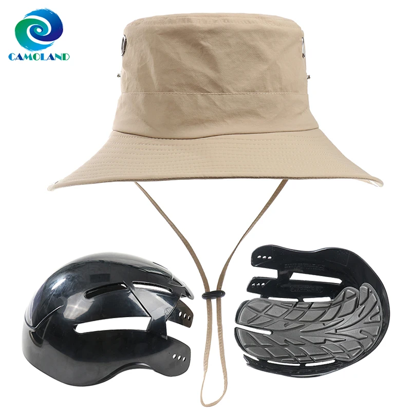 

CAMOLAND Outdoor Cycling Safety Bucket Hat Summer Jungle Exploration Helmet Fisherman Hat Sport Casual Sunshade Hat