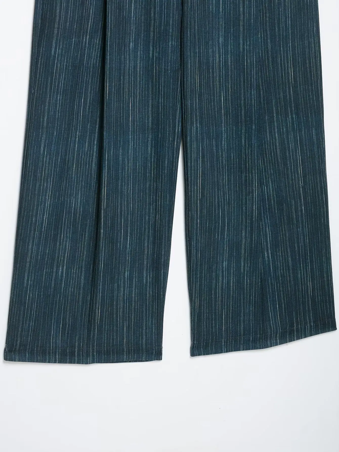 HipSeam Women's Striped Pants Set 2 Pieces Set New 2026 Summer High Neck Button Blazer Wide Leg Trousers Two Piece Female Outfit