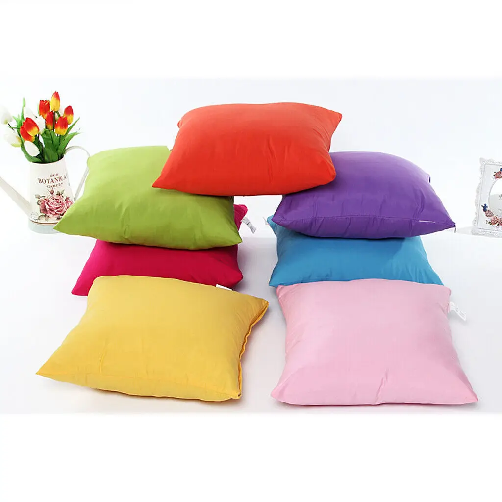 [wamami] 2PCS Solid multicolour Cotton Case Covers Pillowcase Prop