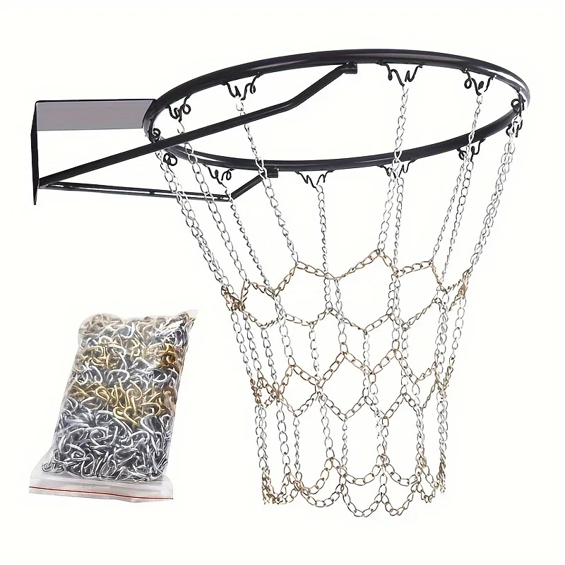 Outdoor Galvanized Steel Chain Net Durable Basketball Target Net Basketball Classic Sport Steel Chain Basketball Net