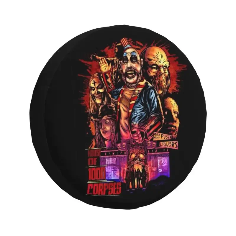 Custom Captain Spaulding Horror Movie Spare Wheel Tire Cover for Toyota Land Prado Jeep RV SUV Camper Vehicle 14