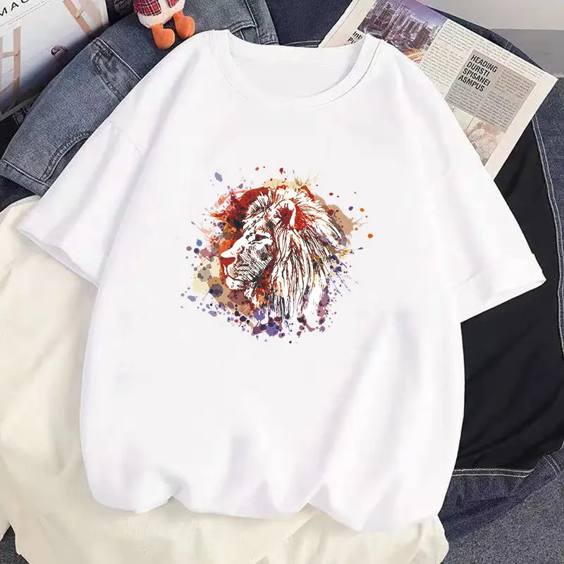 Graffiti Splatters and domineering Lions, Iron on Patches for DIY, Heat Transfer Clothes, T-shirt Stickers, Decoration Printing