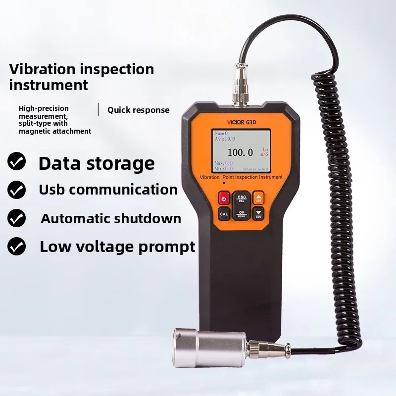 VC63D Portable Digital Vibration Meter Mid‑Low Frequency Mechanical Fault Checker