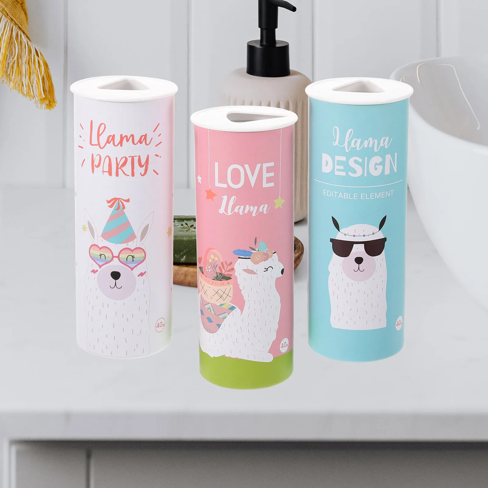 

3Pcs Car Tissue Cylinder Refillable Round Box Compact Fit Most Cup Holders Stylish Car Interior Tissues Round Tissue Box