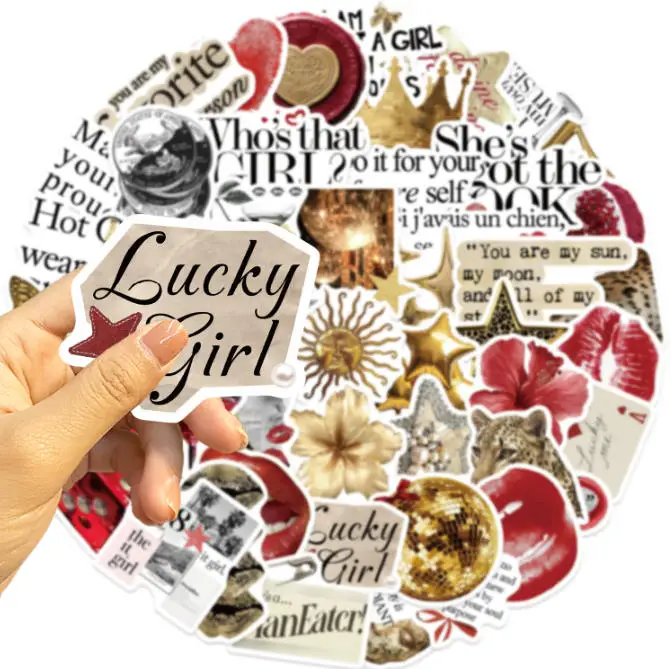 

50 шт. наборов золотых и красных наклеек для блокнотов, календарей, книг и чехлов для телефонов - разные размеры