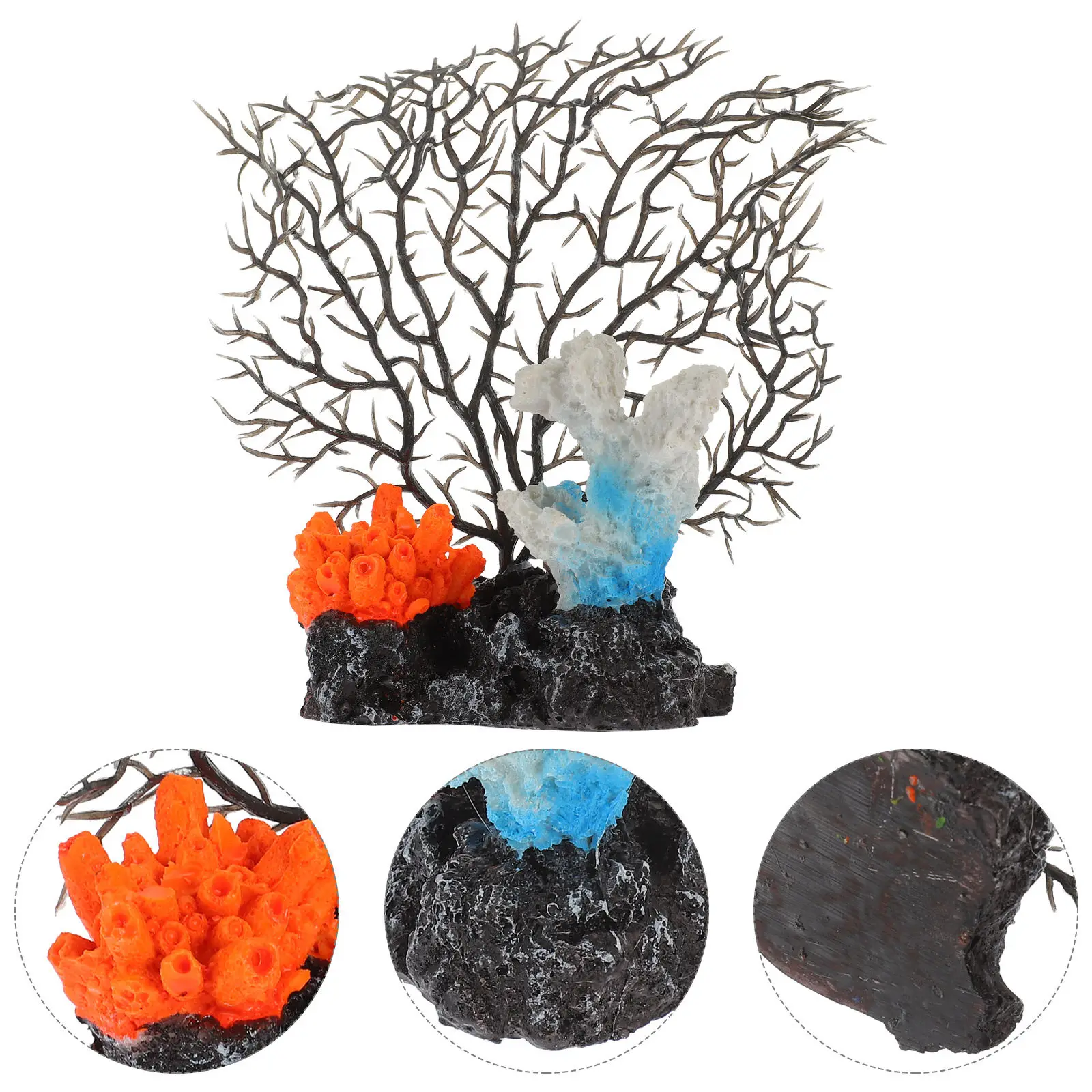 

Реалистичный искусственный коралловый риф для аквариума, декор из смолы для аквариумных рыбок, маленькие украшения для дома и офиса, аксессуары для аквариума, экологически чистые