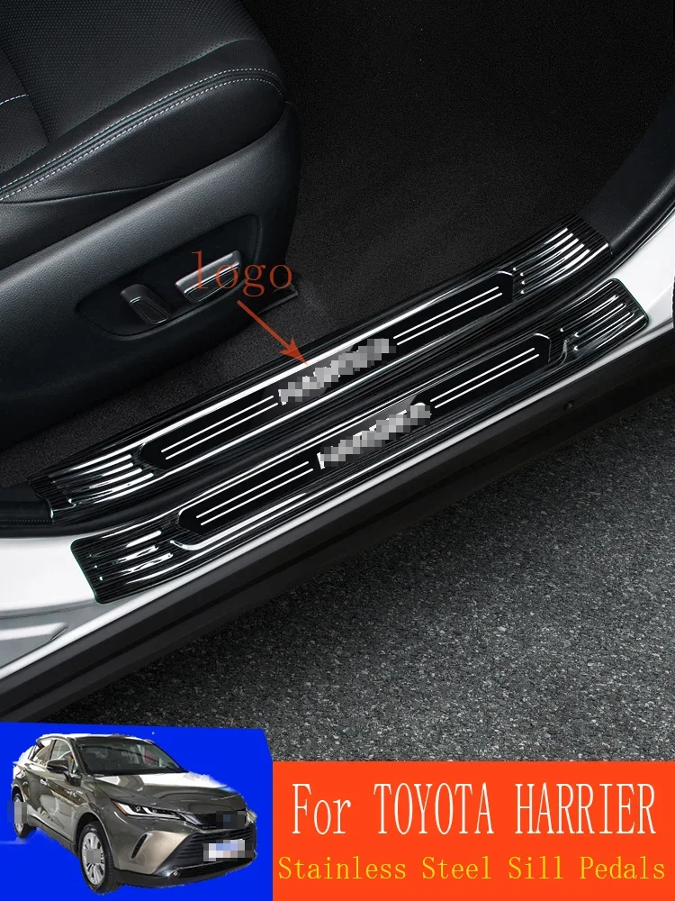 For TOYOTA HARRIER welcome pedals. HARRIER Side Door Stainless Steel Scratch Sill Bar Pedals 2020 Edition Auto Supplies