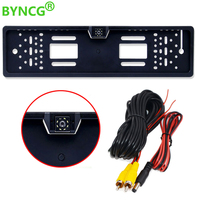 Car Rear View Camera EU European License Plate Frame Waterproof Night Vision Reverse Backup 4 Or 8 LED light