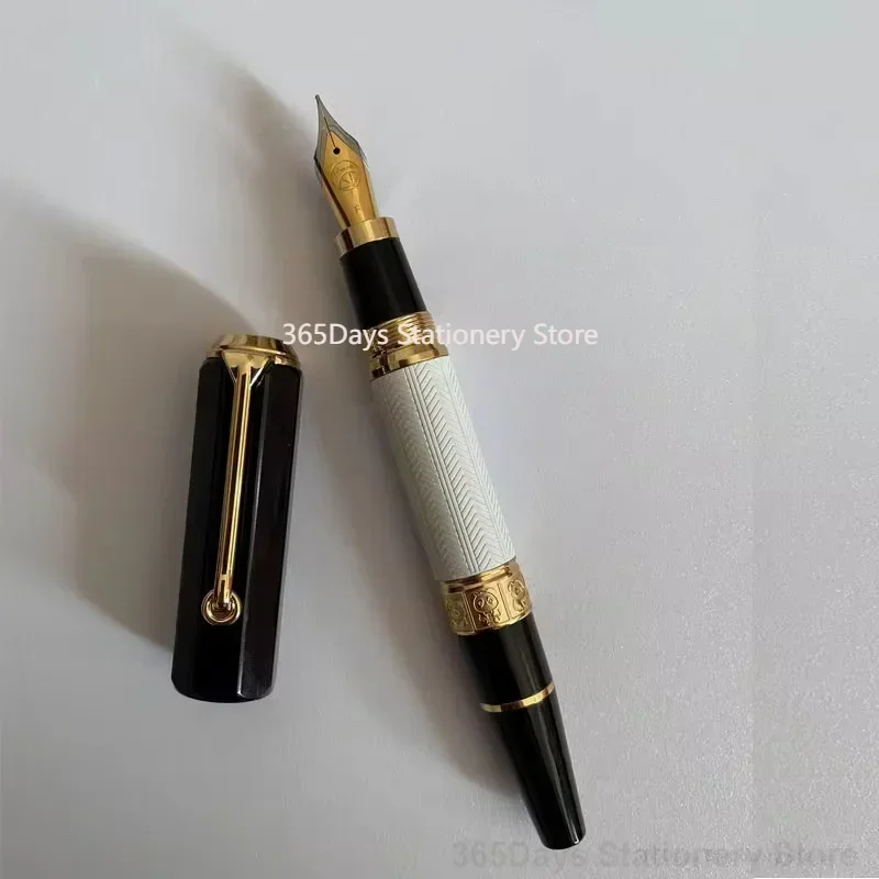 Lemon M5 Panda Pattern Acrylic Piston Fountain Pen Blade Long Knife Nib Hand-Polished 14K/18K Nib Writing Luxury Stationery Gift