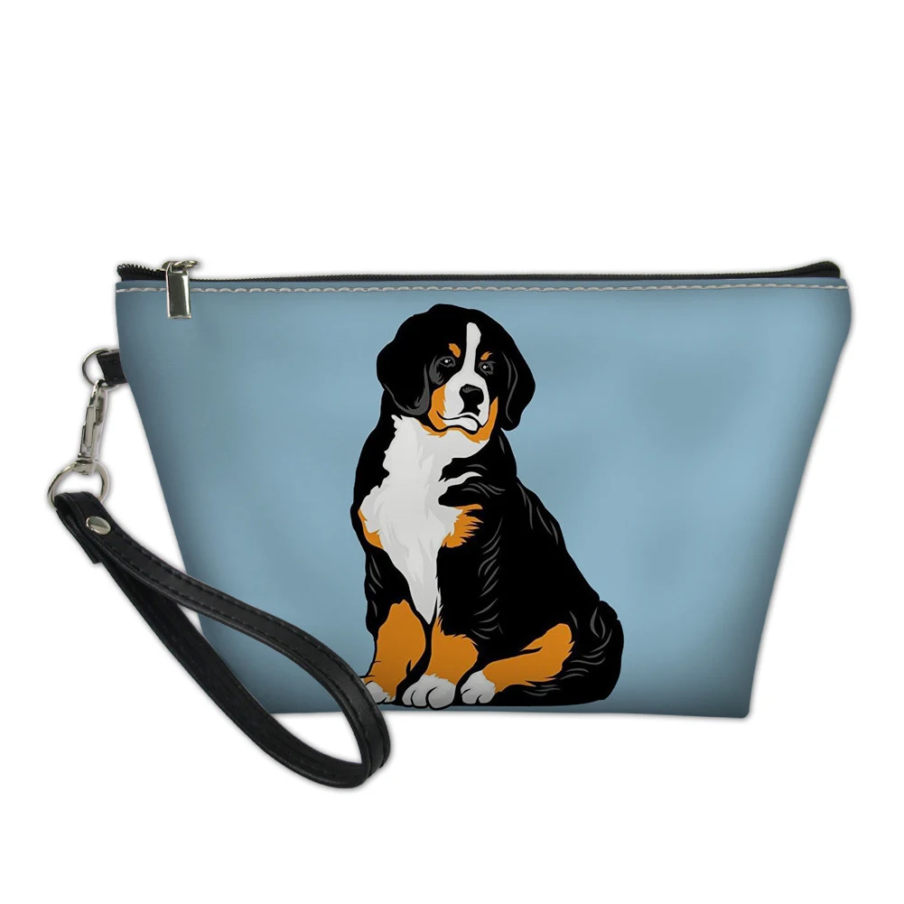 2025 Bernese Mountain Dog Print Make Up Bags Women Leather Makeup Case Travel Mini Pocket Cosmetic Bag Toiletry Organizer Bag