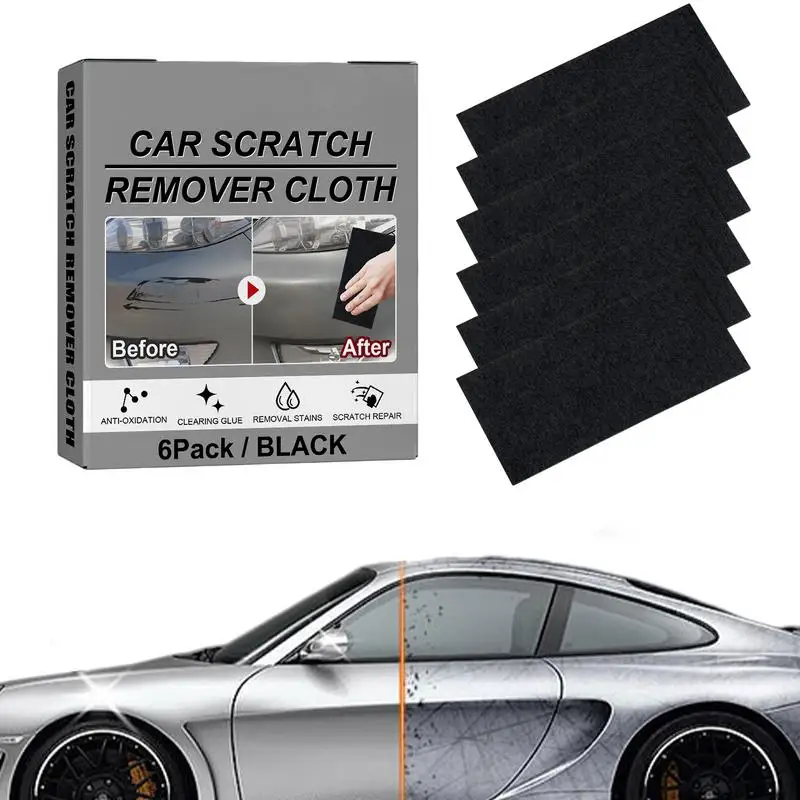 

6Pcs Car Paint Scratch Repair Cloth Anti Scratch Polish Removal Stubborn Residuals Cleaning Surface Rags for Car Accessories