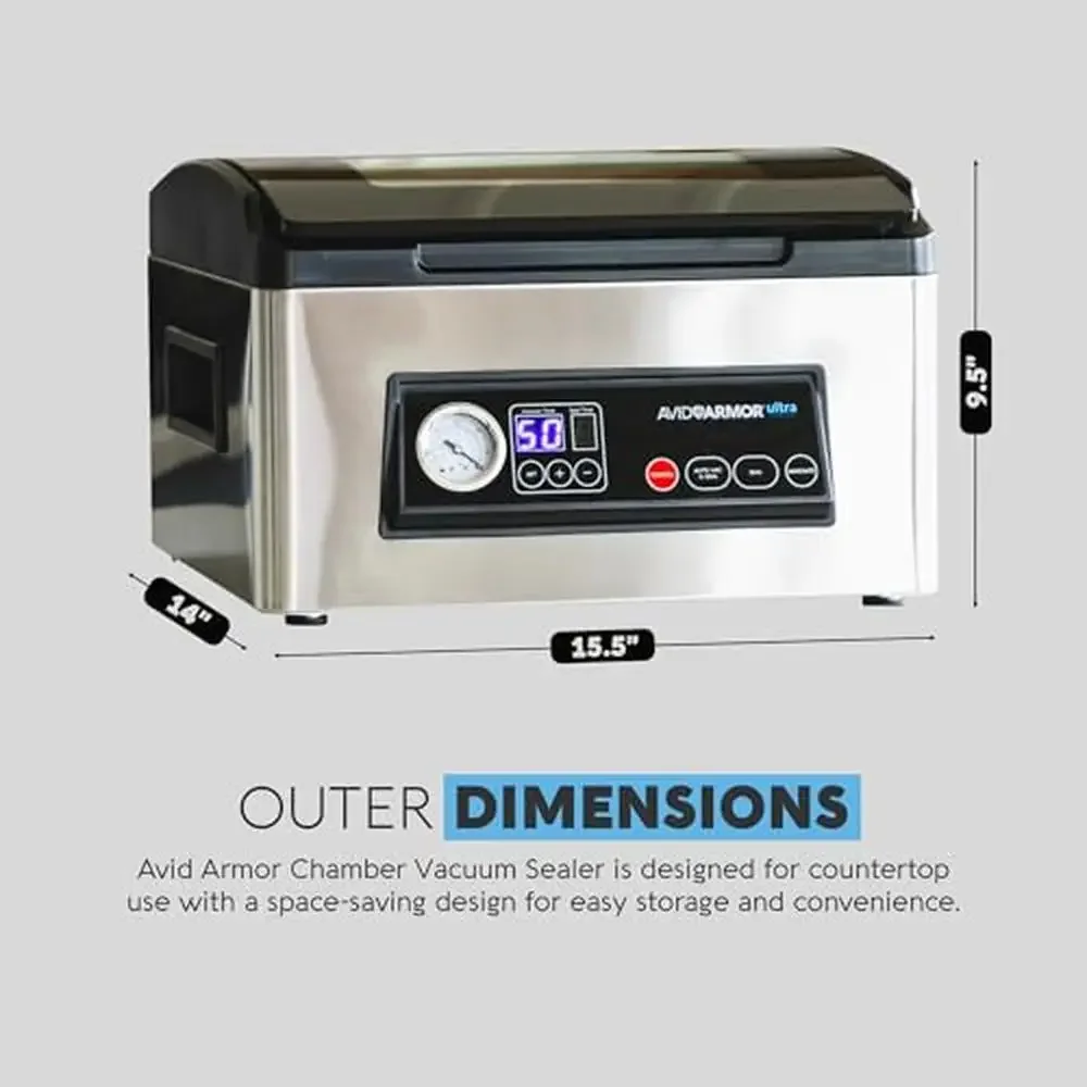 Premium High-Performance Vacuum Chamber Sealer Machine Leak-Free Sealing Marinating Made Easy Easy-to-Use Sleek Compact Design