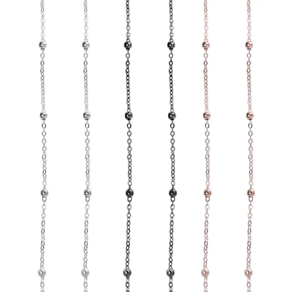 Edelstahl Visitenkarte Schlüssel bund einziehbare Abzeichen Rolle Lanyard DIY Perlen Lanyard Abzeichen halter Halskette mit ID-Karten halter