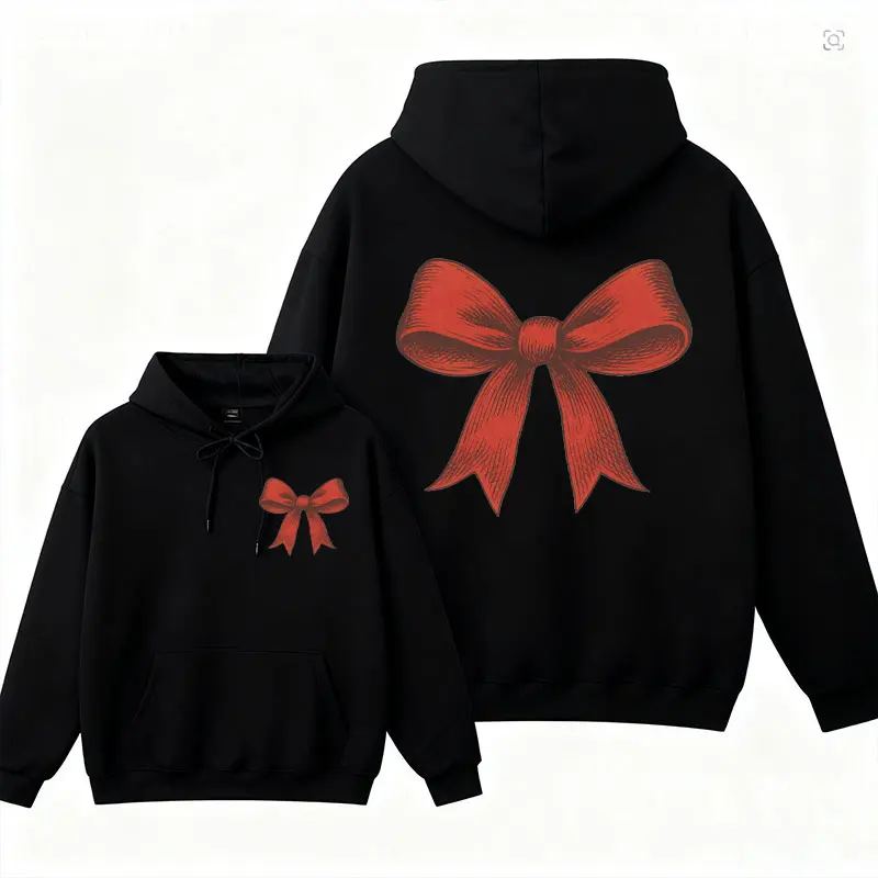 

Christmas Hoodie: Vintage Red Bow Pullover Y2k Clothes Kawaii Clothes Streetwear Women Anime Hoodie Winter Clothes Women 2026