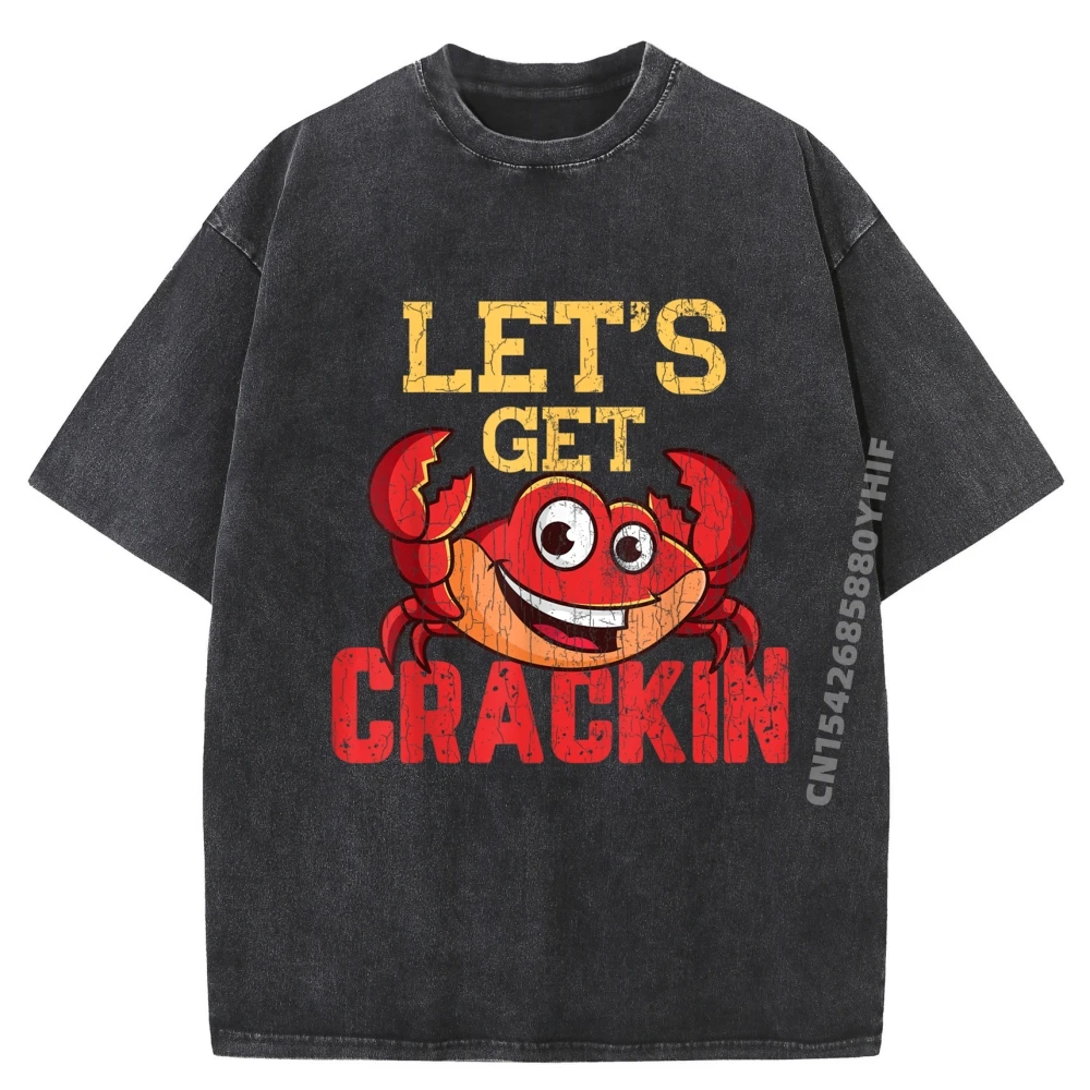 

Lets Get Crackin забавный краб крутые модные футболки для мужчин футболка с рисунком мужская уличная стираная одежда последняя одежда