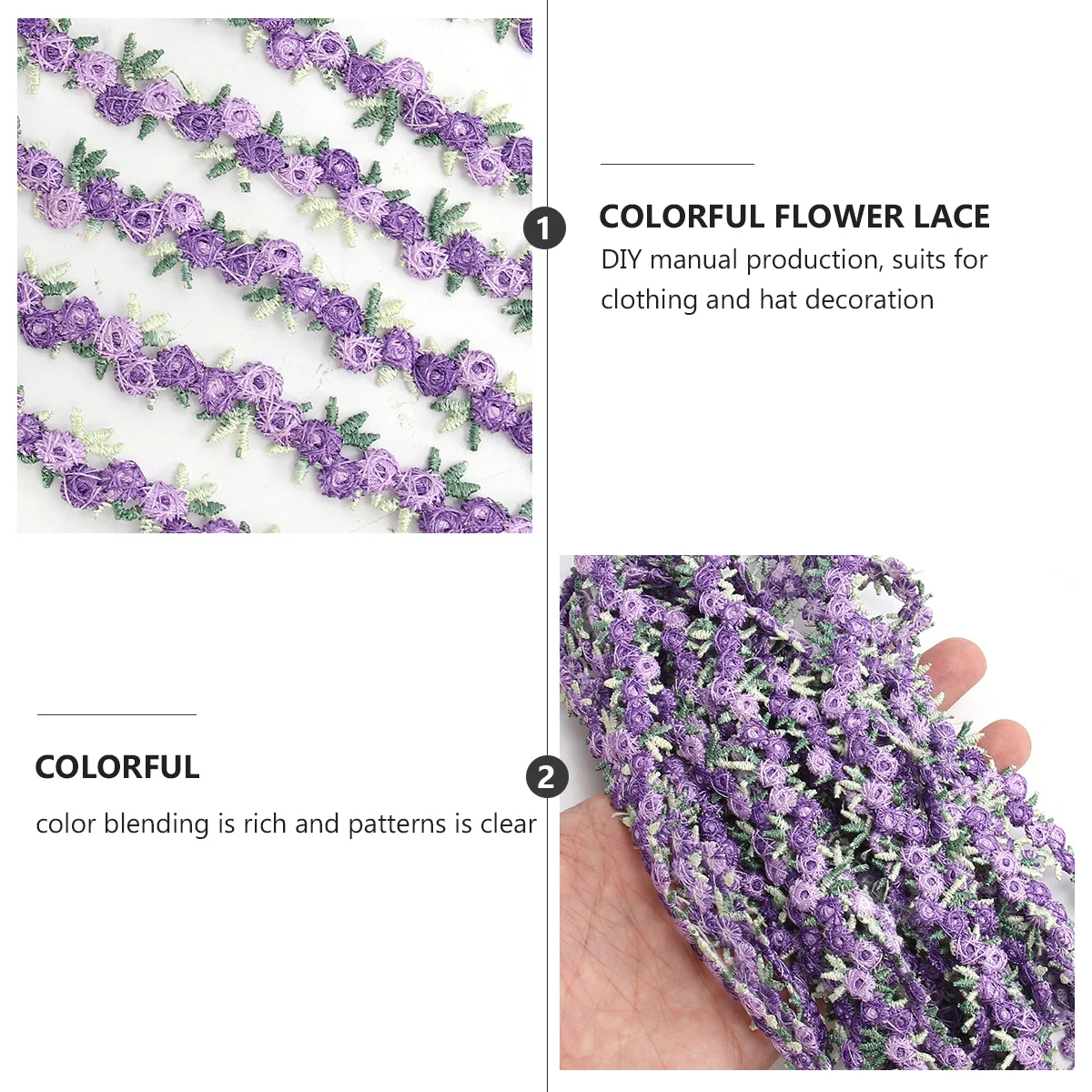 

4.5m Colored Floral Ribbon Rose Trim Elegant Wedding Decoration DIY Sewing Craft Appliques Bridal Decoration Rose Trim