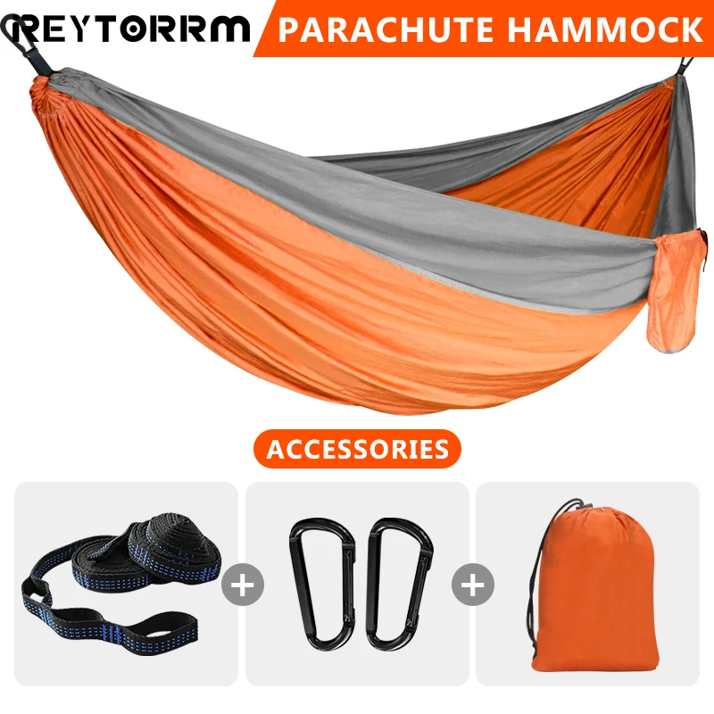 

120x78inch Large Outdoor Portable Hammocks 2-3 Person Lightweight Parachute Nylon Hammock for camping Beach Travel Patio Hiking