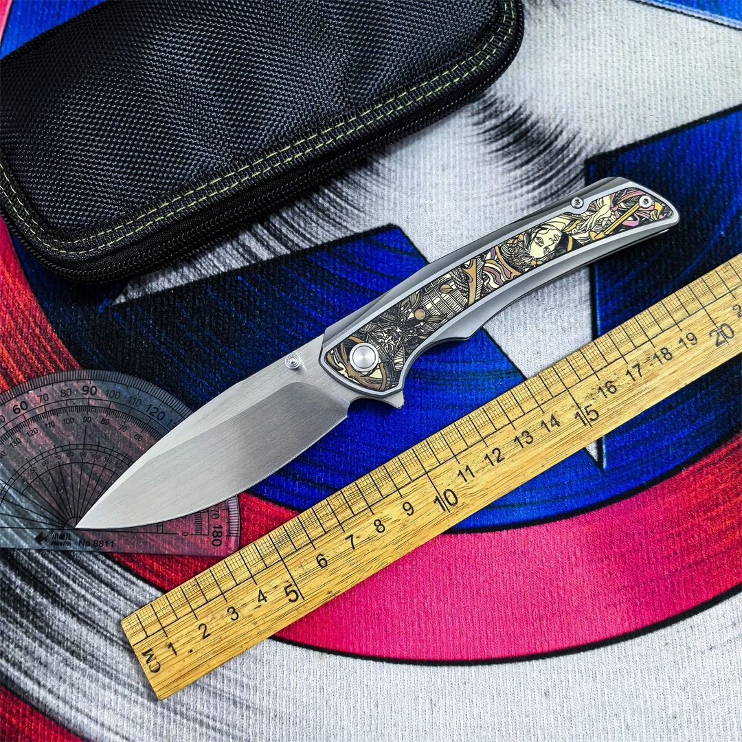 QK Original Folding Knife Magnakit Steel Titanium Alloy Handle Outdoor Camping Fishing Rescue Hunting Knife EDC Defense Tool