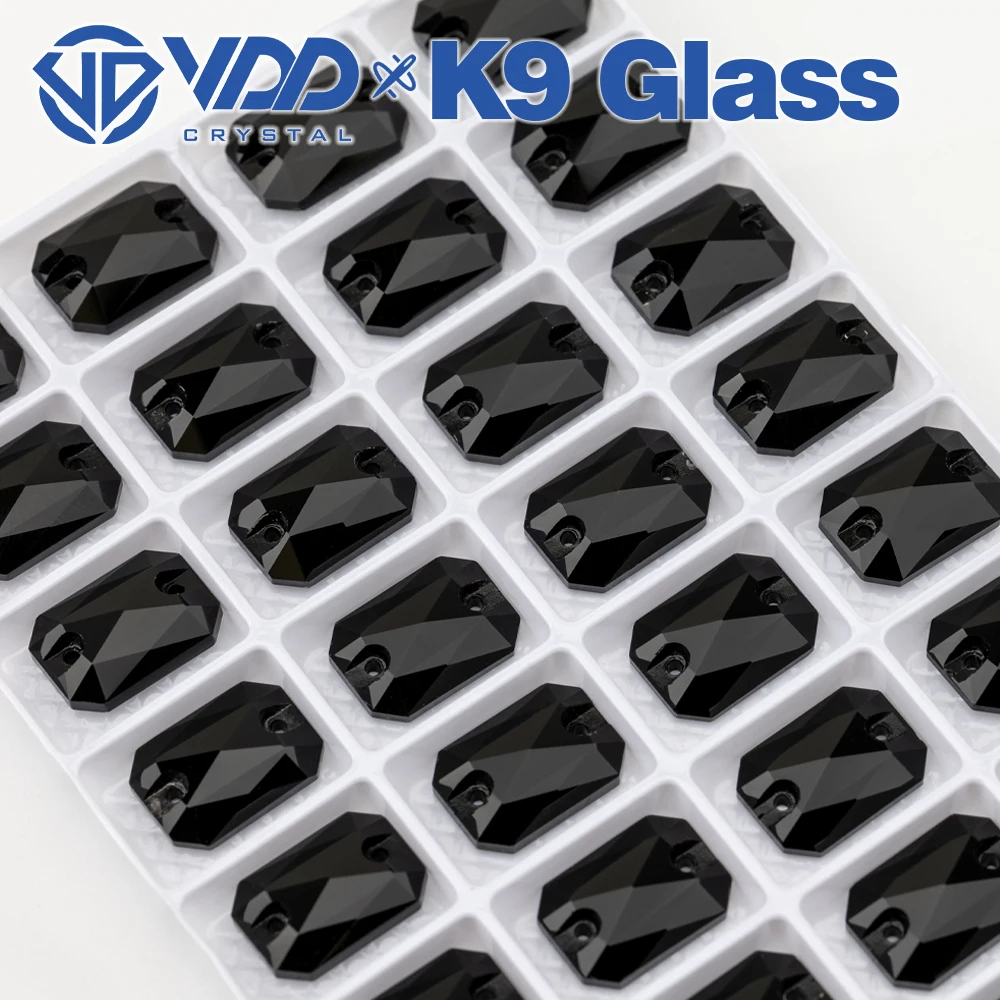 VDD Großhandel Smaragdschliff Hochwertige K9-Glas-Applikations-Strasssteine, Kristall-Flachrück-Applikationssteine zum Nähen für Bekleidungsdekorationen – Detail 8