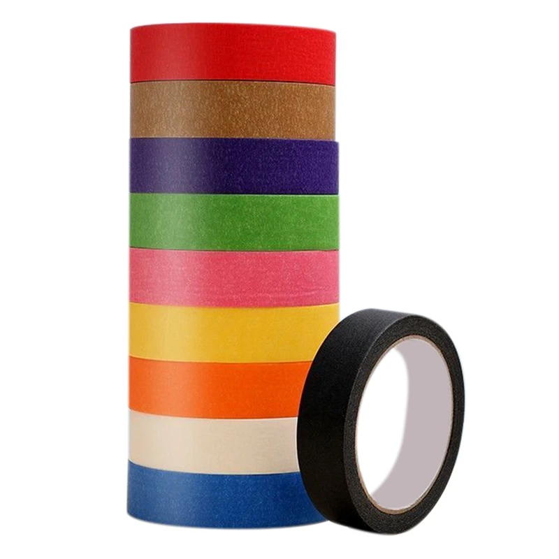 Masked Paper Tape 1 Inch Of Colorful Craft Tape Vibrant Rainbow Colored Painters Tape Great For Arts & Crafts