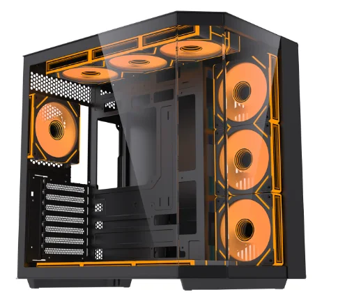 غرفة عرض البحر المنحنية ATX هيكل 360 زجاج مقسى مبرد بالماء مناسب لهيكل سطح المكتب للكمبيوتر المضيف للرياضات الإلكترونية