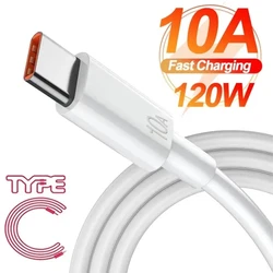 Cable de carga rápida tipo C para teléfono móvil, Cable de datos de carga rápida, 120W, 10A, para Samsung, Xiaomi, Huawei