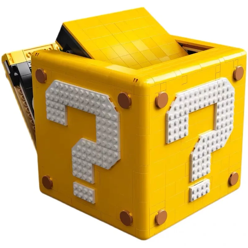 Super Marioed 64 znak zapytania Model blok kompatybilny 71395 cegły budowlane 3D rekwizyty DIY gra zabawki dla dorosłych prezenty