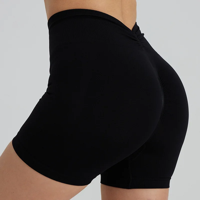 2024 Summer Breathable Fitness Pants Women Quick Dry Sports Cycling Tight Peach Buttocks Three-Quarter Yoga Shorts