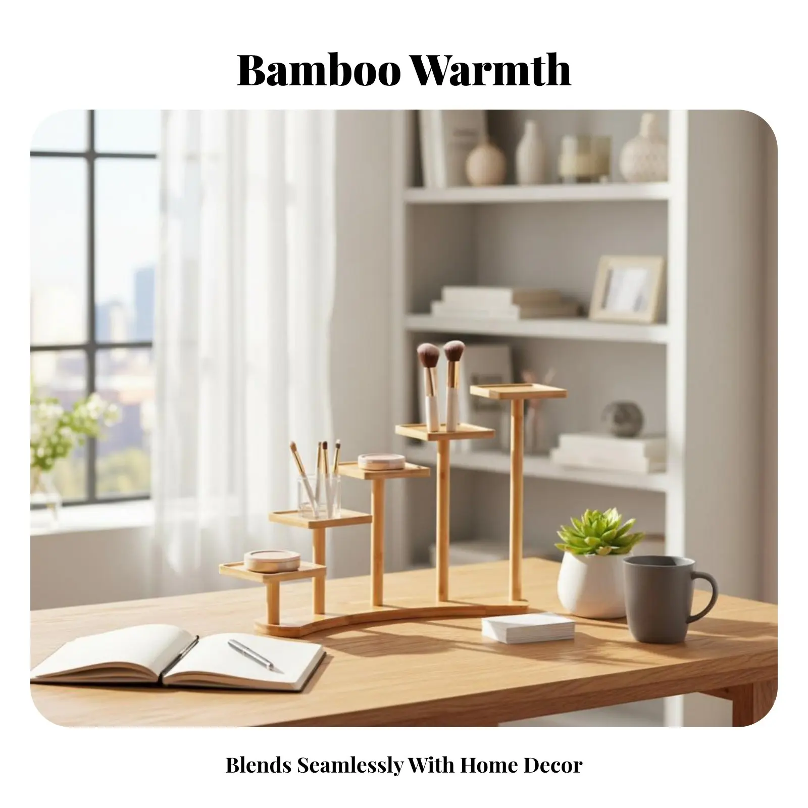 Countertop Plant Stand Multi-Tier Design Tiered Pedestal Stand Natural Artistic Look Modern & Aesthetic for Gift Givers