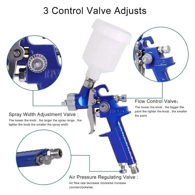 Профессиональный мини-пистолет-распылитель HVLP с соплом 0,5/0,8/1,0 мм, пневматический аэрограф H-2000, 2025 Nice