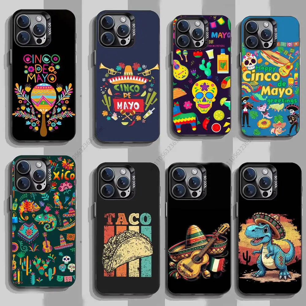 

Cinco de Mayo Phone Case For iPhone 17,16,15,14,13,12,11,Pro,Max,Plus,Mini,X,XS,XR,8,S,SE Soft Black Case