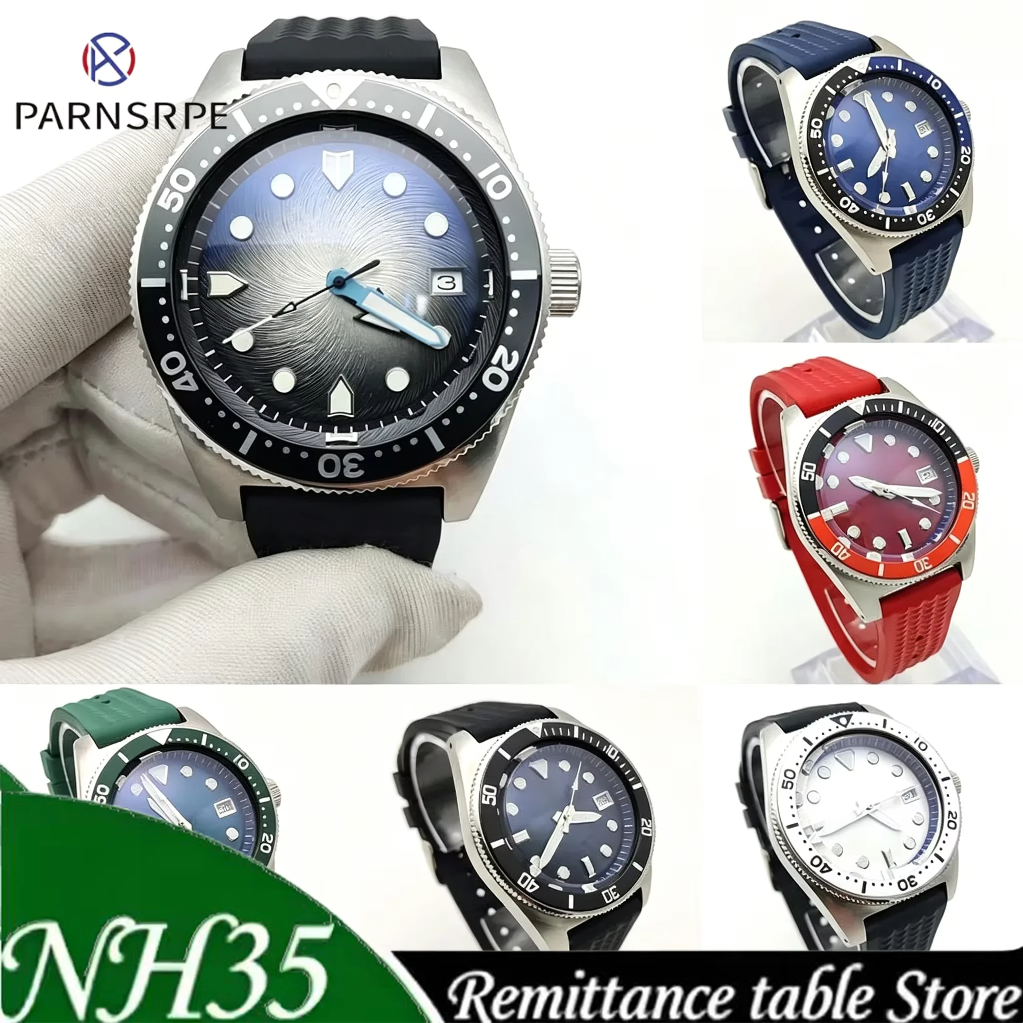 High-quality Fashion 40mm NH35 Watches Water Resistant Stainless Steel Case Sterile Luminous Dials Men's watches