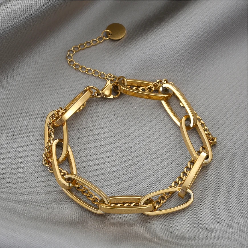 سوار نسائي من الفولاذ المقاوم للصدأ 316L ، مجوهرات راقية ، إكسسوارات رقص حضرية ، نمط الهيب هوب ، غلو سميك ، سلسلة #5