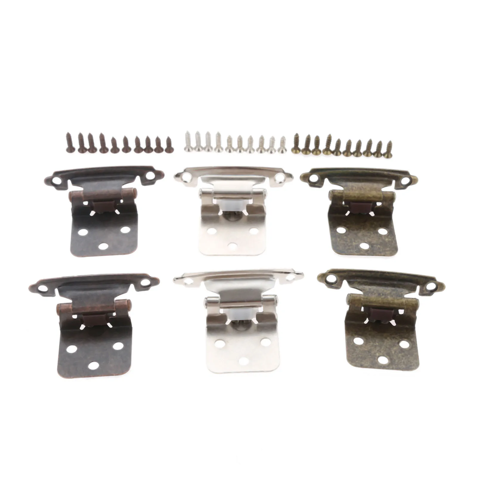 1 par de aço americano auto fechamento primavera armário dobradiça sobreposição dobradiças da porta do armário flush dobradiças do armário