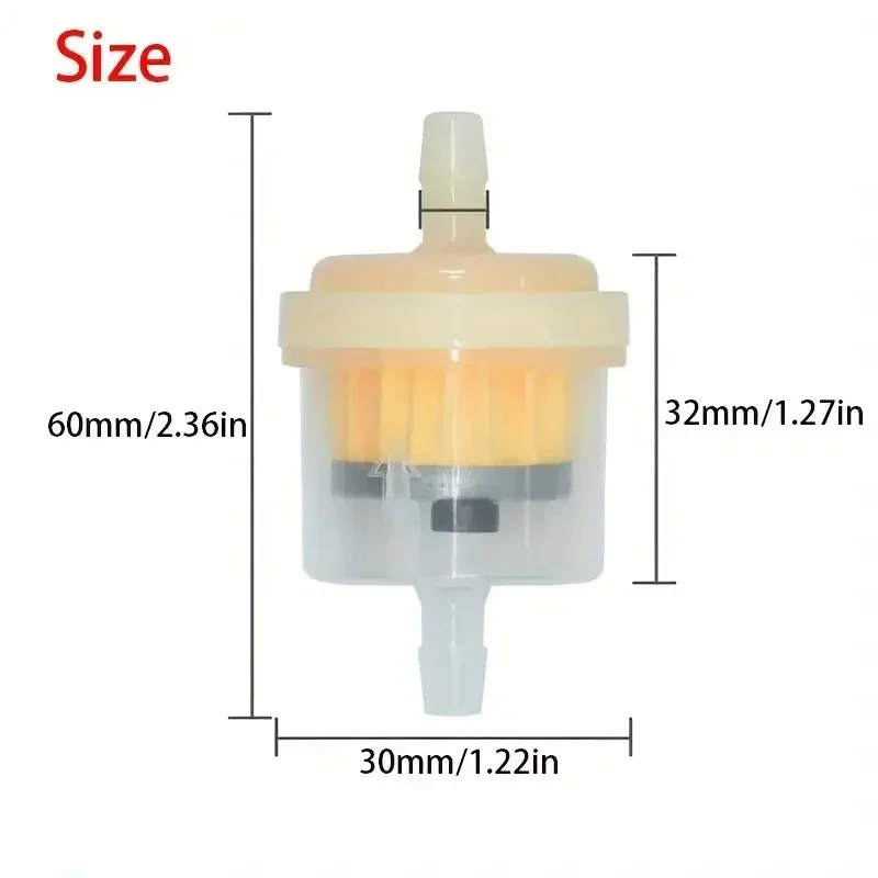 100pcs Gas Fuel Gasoline Oil Filter for Car Dirt Pocket Bike Motorcycle Moped Scooter Motocross Liquid Fuel Filter Accessories