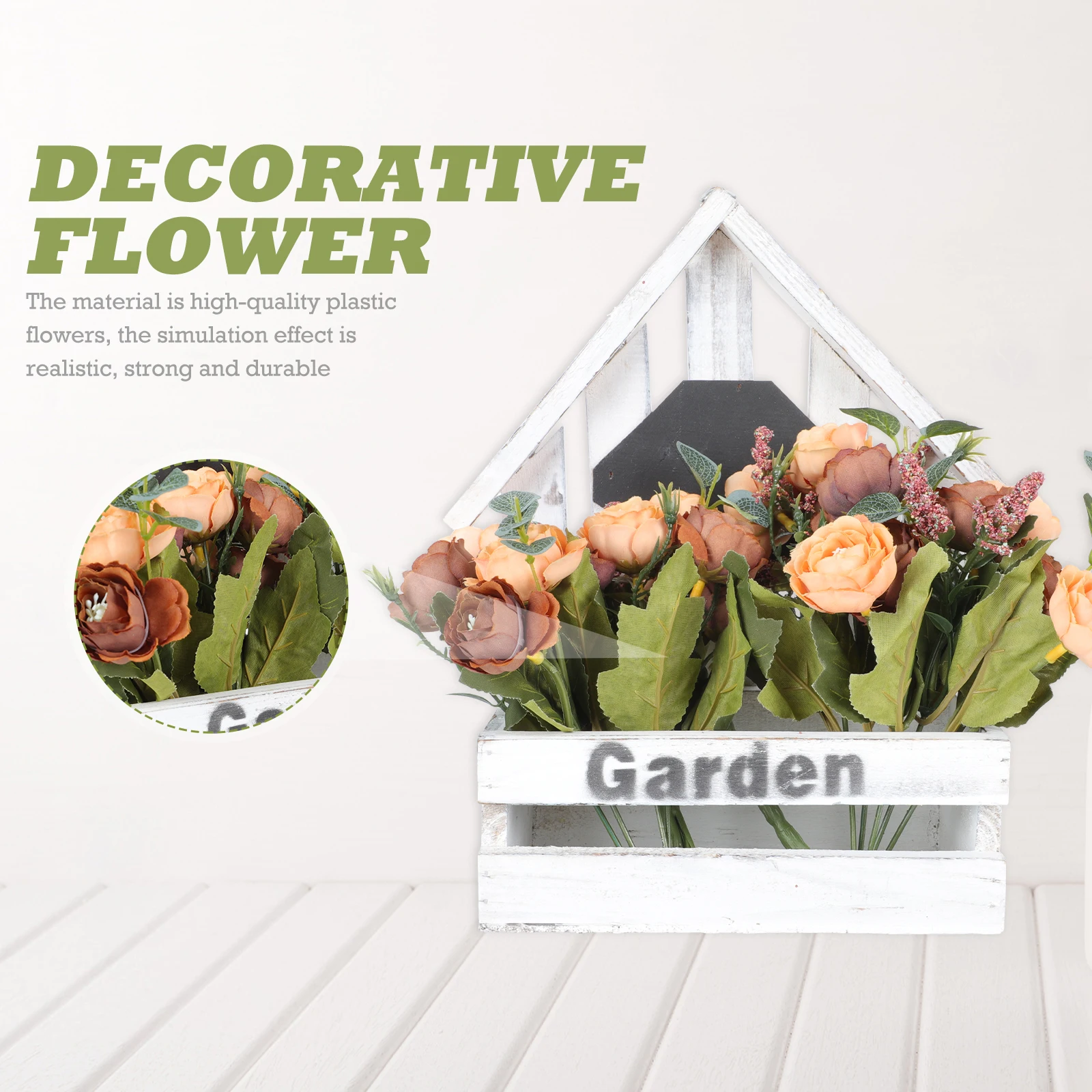 

Artificial Flowers Pendant Decor Shaped Hanging Wall Decor Fake Rose Indoor Scene GardenRoseWall Hanging