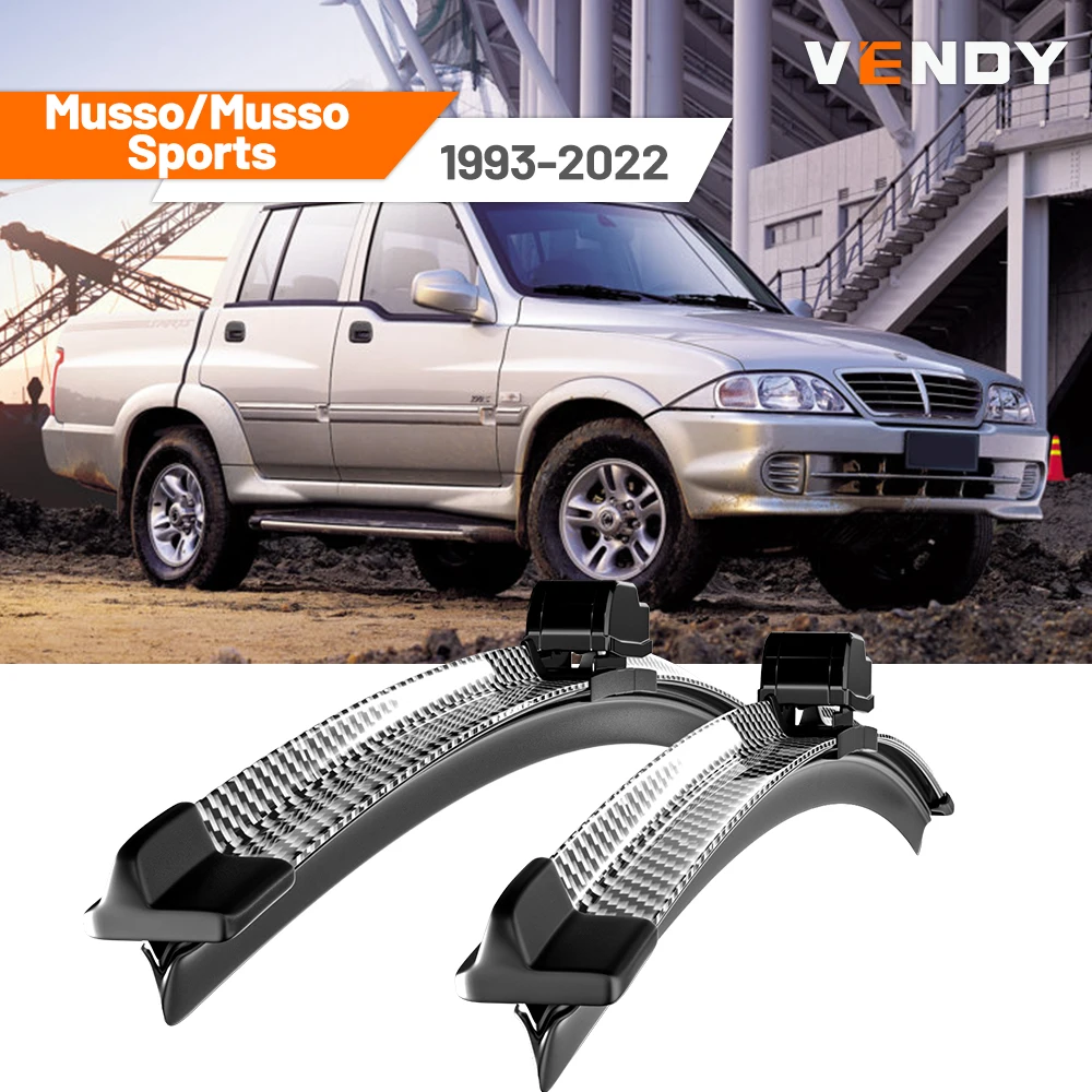 

For Ssangyong Musso Musso Sports 1993-2022 1994 2006 2007 2008 2009 2020 2pcs Front Windshield Wiper Blades Windscreen Wipers